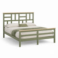 Doppelbett Bettgestell Grün aus massivem Kiefernholz 160 x 200 cm