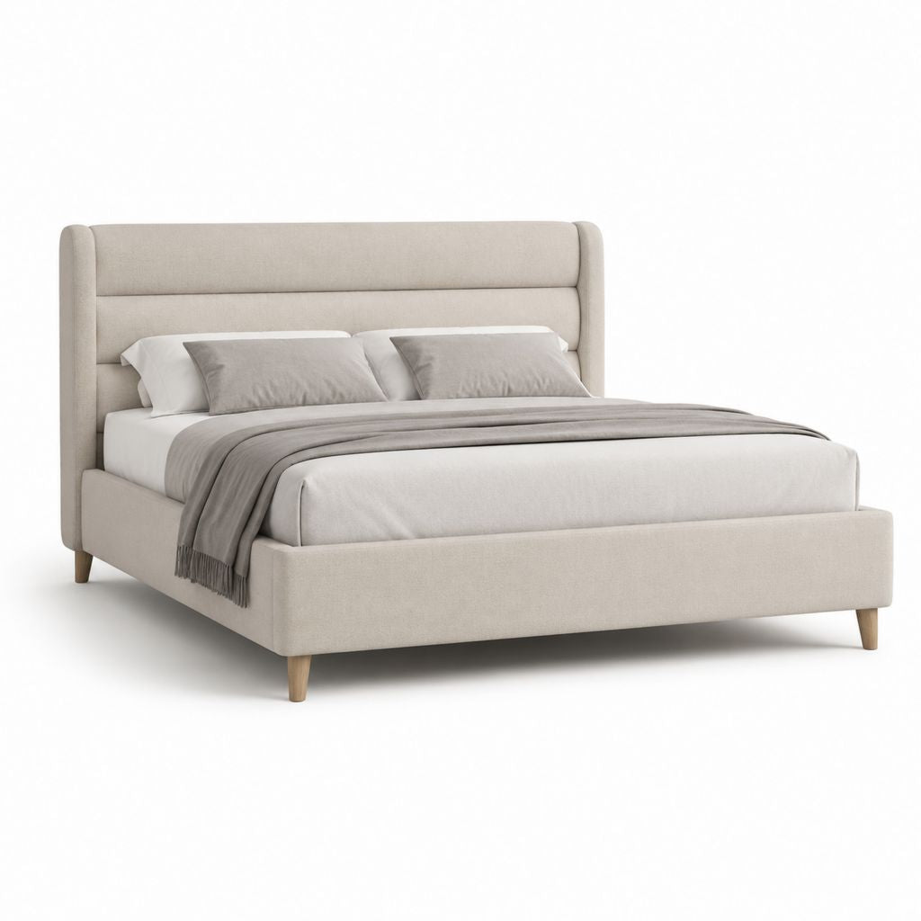 Polsterbett Doppelbett Beige Polyester Rechteckig 180 x 200 cm