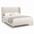 Polsterbett Doppelbett Beige mit Polyesterbezug rechteckig 160 x 200 cm