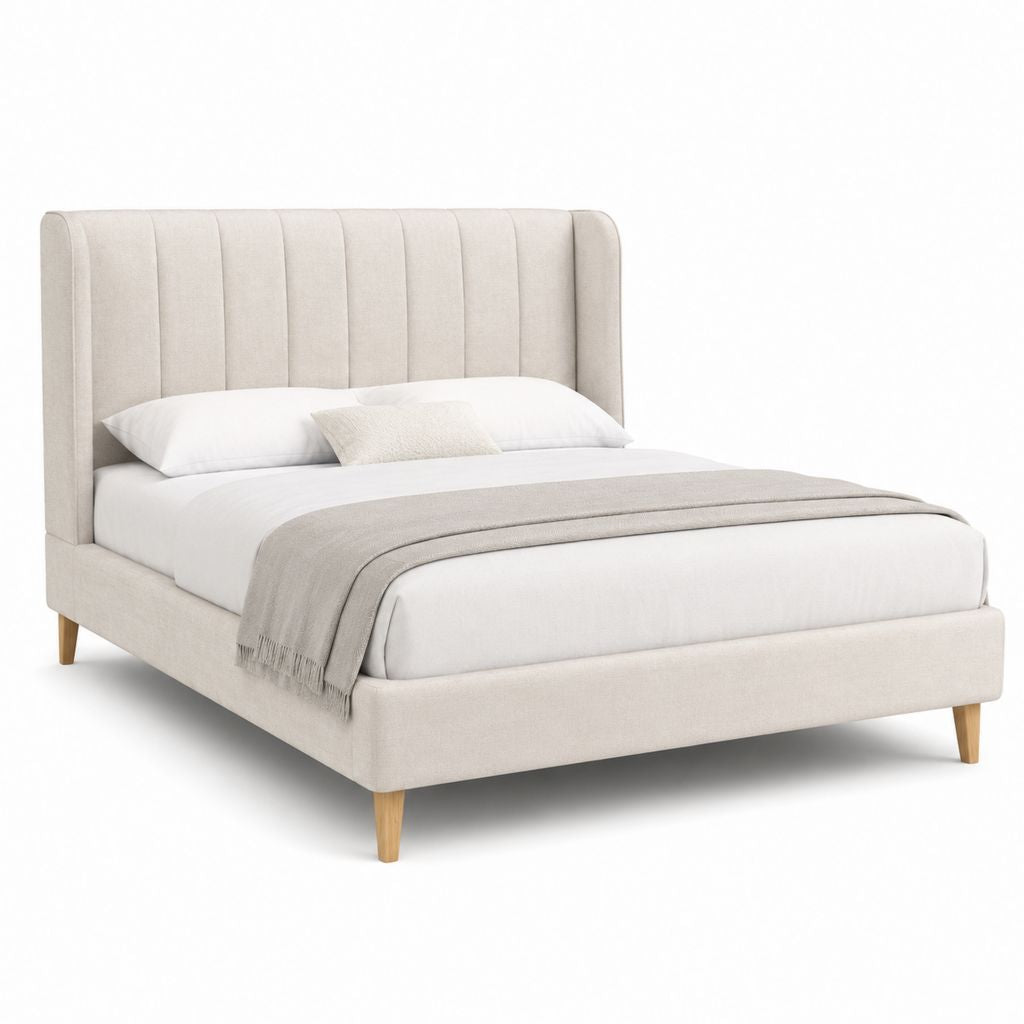 Polsterbett Doppelbett Beige mit Polyesterbezug rechteckig 160 x 200 cm