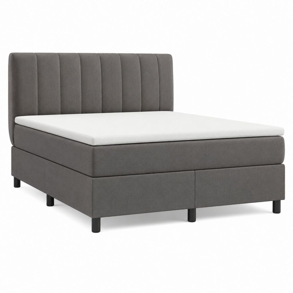 Boxspringbett Dunkelgrau Polyester Rechteckig 180 x 200 cm