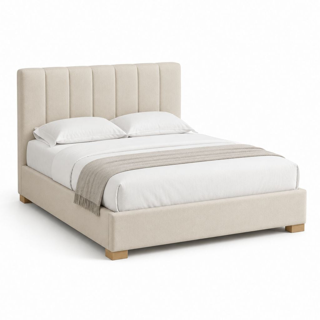 Polsterbett Doppelbett Beige Polyester Rechteckig 160 x 200 cm