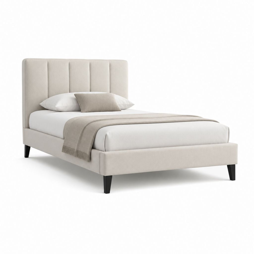 Polsterbett Doppelbett Beige Polyester Rechteckig 160 x 200 cm