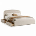 Polsterbett Beige mit Stauraumschubladen Polyester 160 x 200 cm