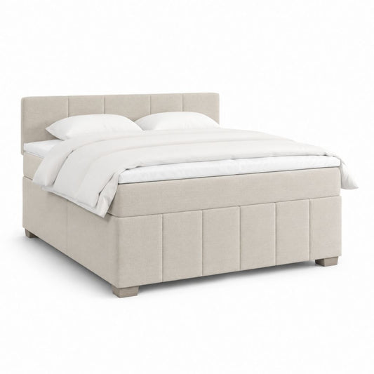Polsterbett Doppelbett Beige mit Polyesterbezug 180 x 200 cm