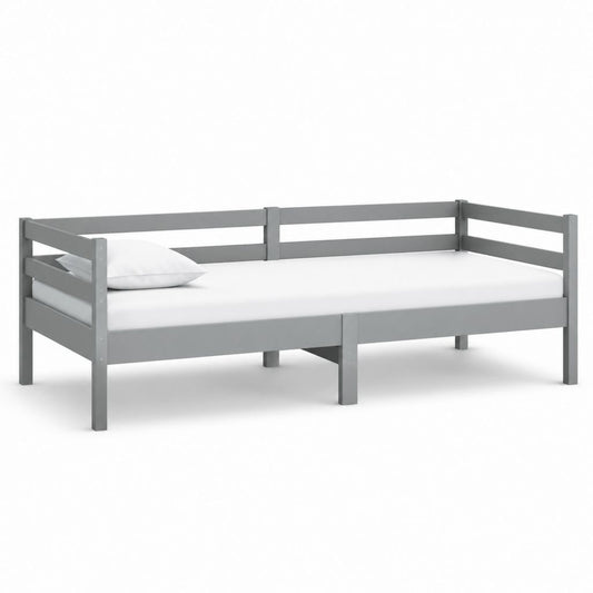 Tagesbett Bettgestell Grau Massives Kiefernholz Rechteckig 90 x 200 cm